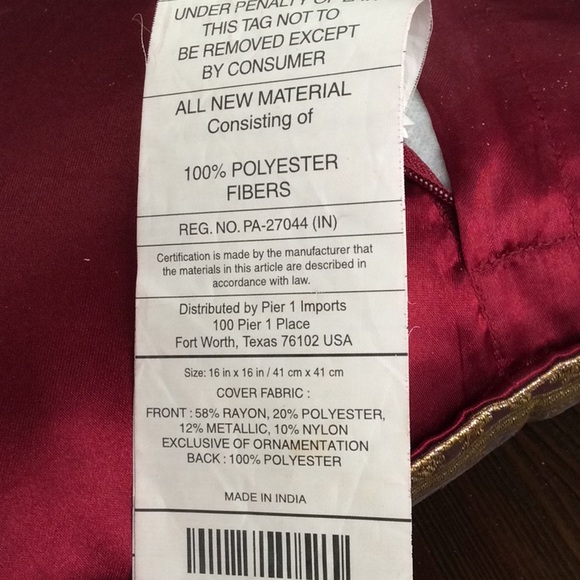 FINAL SALE PRICE Pier 1 Beaded Gold & Brown Accent Pillow - Picture 6 of 7